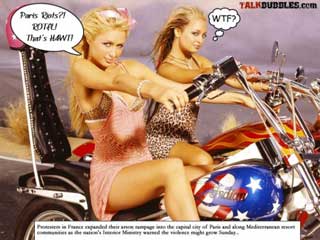 paris hilton riots unruhen